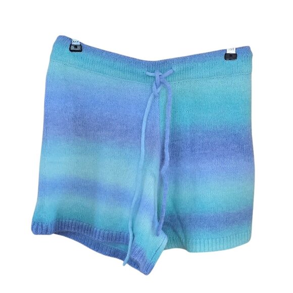 Pastel Gradient Wool blend Knit Shorts hombre blue green cottagecore fairycore - Picture 6 of 8